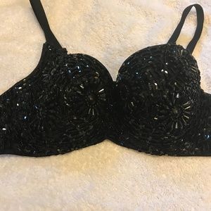 Black Sequined Bra